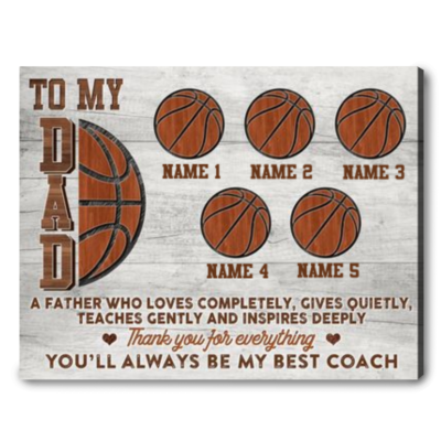 Unique Basketball Dad Canvas Print Father's Day Gift For Basketball Dad