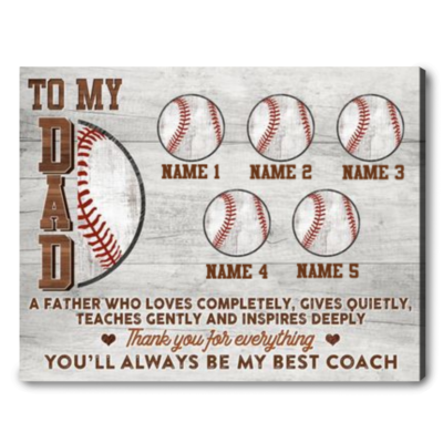 Unique Baseball Dad Canvas Print Father's Day Gift For Baseball Dad