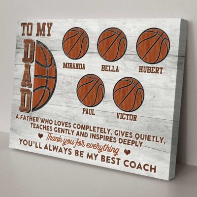 Unique Basketball Dad Canvas Print Father's Day Gift For Basketball Dad 01