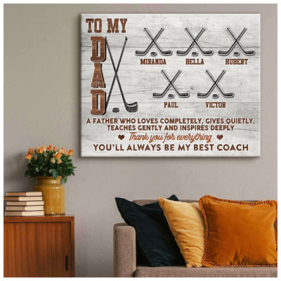 Unique Ice Hockey Dad Canvas Print Father's Day Gift For Ice Hockey Dad 01
