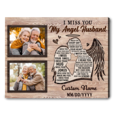 Husband Memorial Canvas Personalized Remembrance Gift For Loss Of Husband