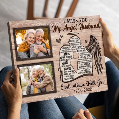 Husband Memorial Canvas Personalized Remembrance Gift For Loss Of Husband