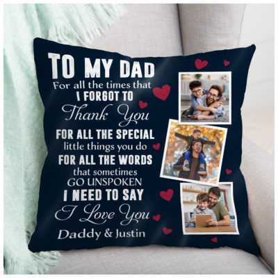 Personalized Photo Pillow Gifts For Dad Unique Gift For Father's Day 01