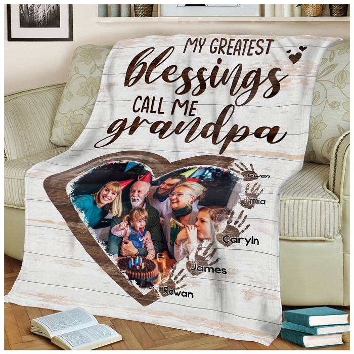 Father'S Day Gifts For Grandpa - My Greatest Blessings Blanket