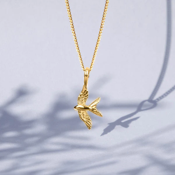 Gold Swallow Pendant And Earrings - Wildlife Lover Gifts In 2023