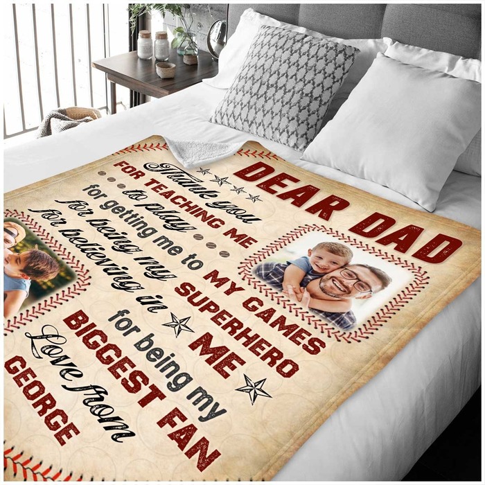 Just Because Gifts For Him - Personalized Baseball Blanket