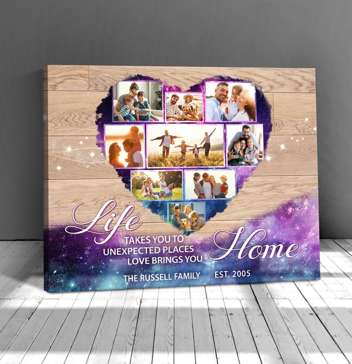 Just Because Gifts For Him - Family Photo Collage Canvas