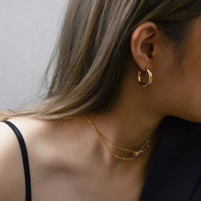 Classic Gold Hoop Earrings - Gift For 40 Year Old Woman Who Has Everything