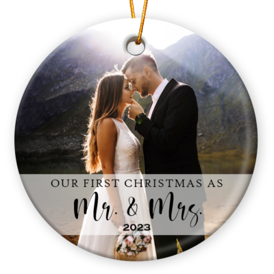 Personalized Mr and Mrs Ornament Christmas Gift For A Newlywed