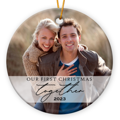 Christmas Anniversary First Year Gift Customized Couple Photo Ceramic Ornament