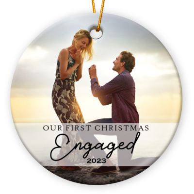Chritmas Engagement Gift Custom Gift For Engaged Couple Ceramic Photo