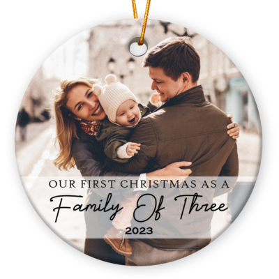 Christmas Gift For New Mom And Dad Custom Family Photo Ceramic Ornament