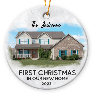 Personalized New Home Gift Family Christmas Gift Ceramic Ornament