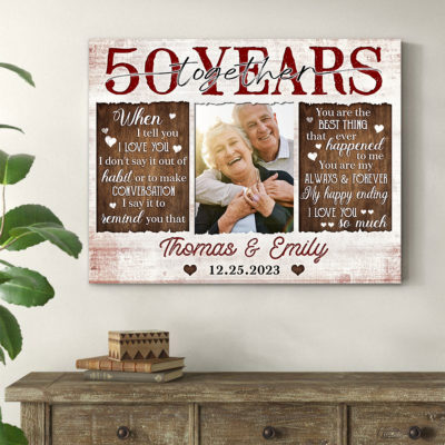 Custom 50th Anniversary Together Photo Canvas Print Special Gift On 50th Anniversary 01