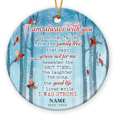 Custom Memorial Christmas Ceramic Ornament Lost Loved One Gift