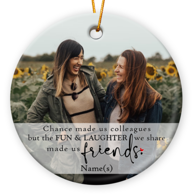Christmas Gift For Coworker Friends Custom Photo Ceramic Ornament