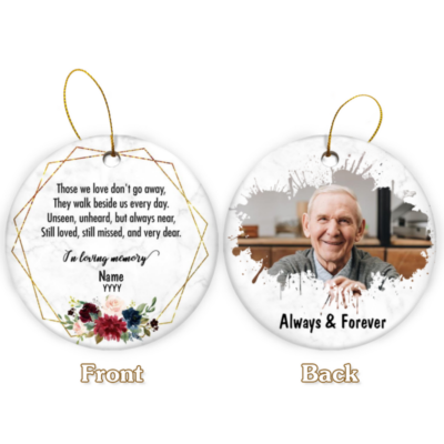 Personalized Sympathy Ornament Gift Memorial Ceramic Ornament For Lost Loved One