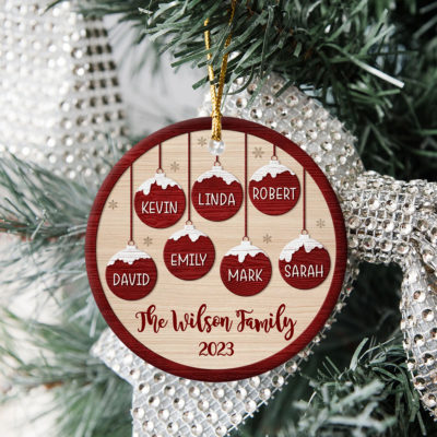 Personalized Family Name Christmas Ornament Unique Gift For Family Member 01