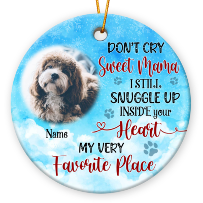 Keepsake Dog Remembrance Gift Custom Photo Loss Of Pet Ornament