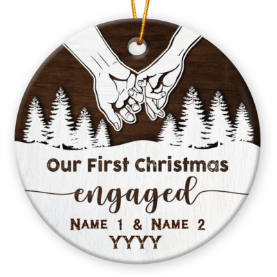 Christmas Gift For Engaged Couple Custom First Xmas Couple Ornament