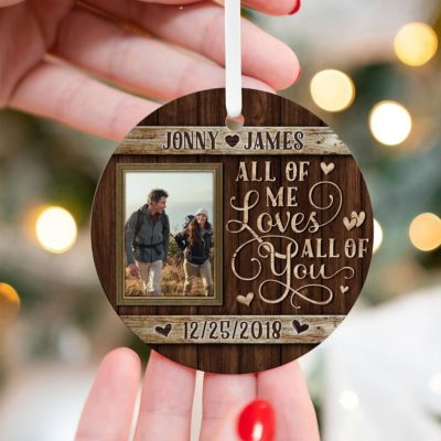 Custom Anniversary Photo Ceramic Ornament Loving Gift For Couple 01