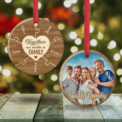 Personalized Family Name Ceramic Ornament Gift For Family Members 01