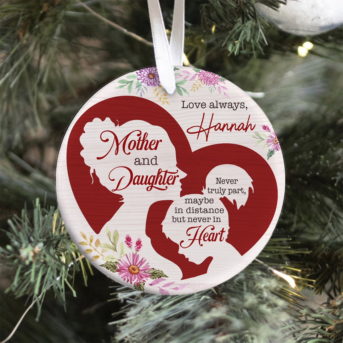 Mother Christmas Tree Ornament, Birthday Gift for Mom from Daughter & Son,  I Love You Mom Gift for Mother, Custom Christmas Ornament for Mom