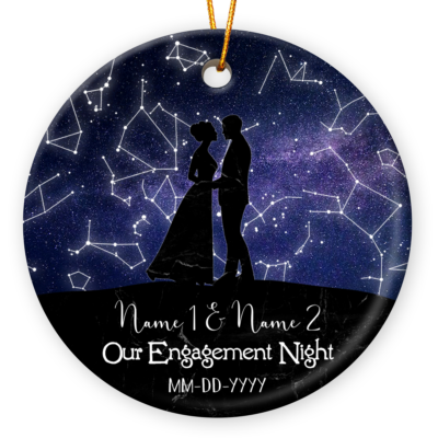Engagement Gift For Couple Custom Ornament On Anniversary Day