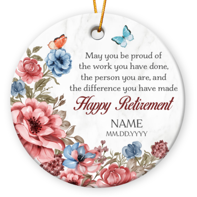 Custom Name Ornament For Retired Woman Unique Farewell Present