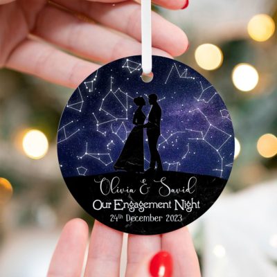 Engagement Gift For Couple Custom Ornament On Anniversary Day 01