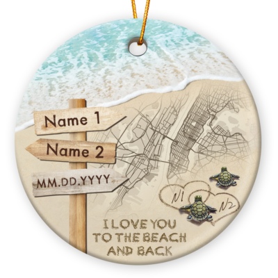 Personalized Couple City Map Ornament Christmas Tree Ornament For Home Decor