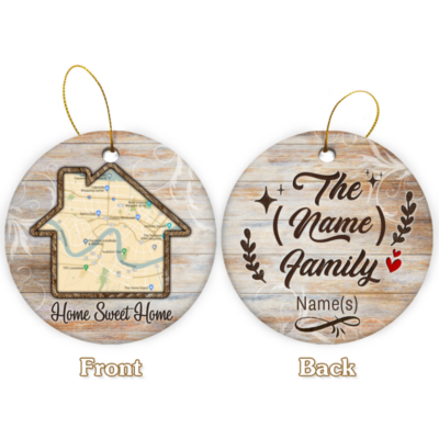 Personalized House Map Ceramic Ornament Housewarming Gifts For Christmas