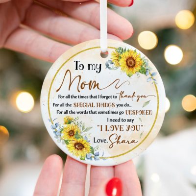 Special Gift For Mom From Daughter And Son Custom My Mom Ceramic Ornament 01