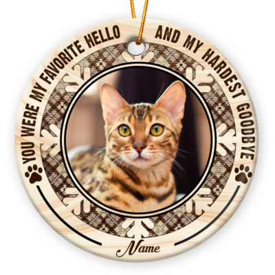 Cat Memorial Ceramic Ornament Custom Cat Loss Christmas Gift