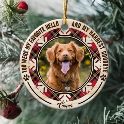 Dog Memorial Ceramic Ornament Custom Dog Loss Christmas Gift