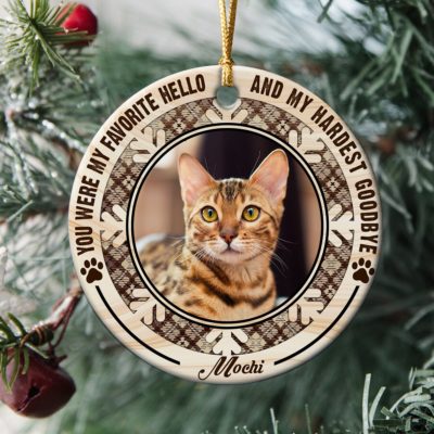 Cat Memorial Ceramic Ornament Custom Cat Loss Christmas Gift