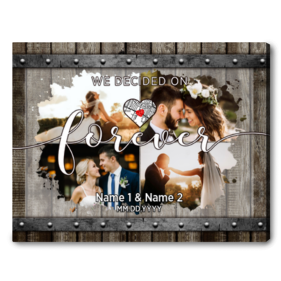 Custom Wedding Photo and Map Canvas Print Husband and Wife Anniversary Gift Idea