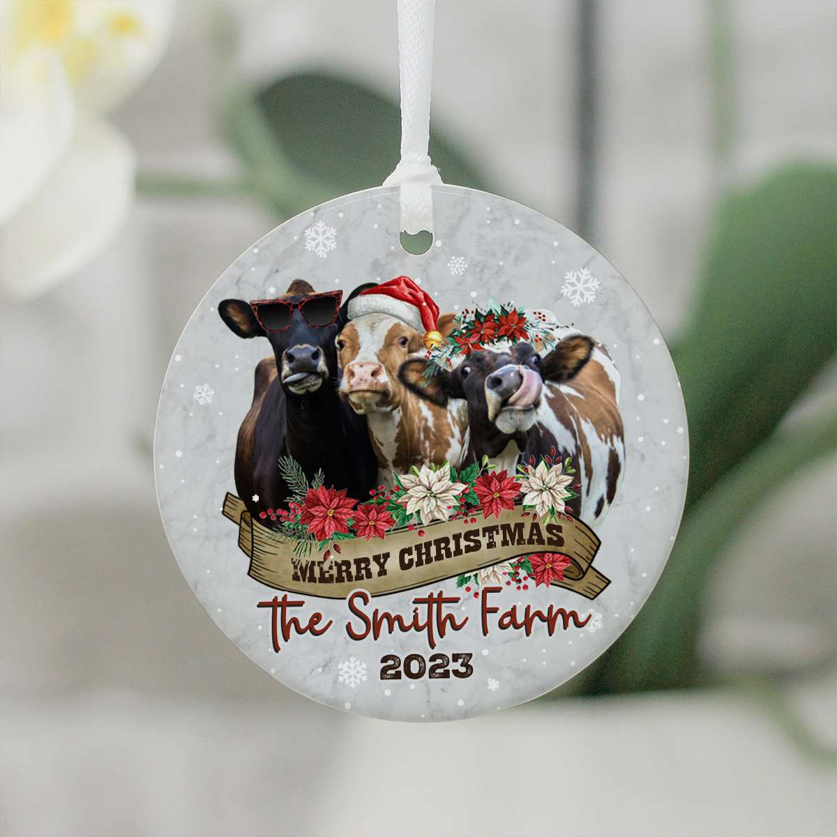 Funny Christmas Gift For A Family Farm Cow Custom Ceramic