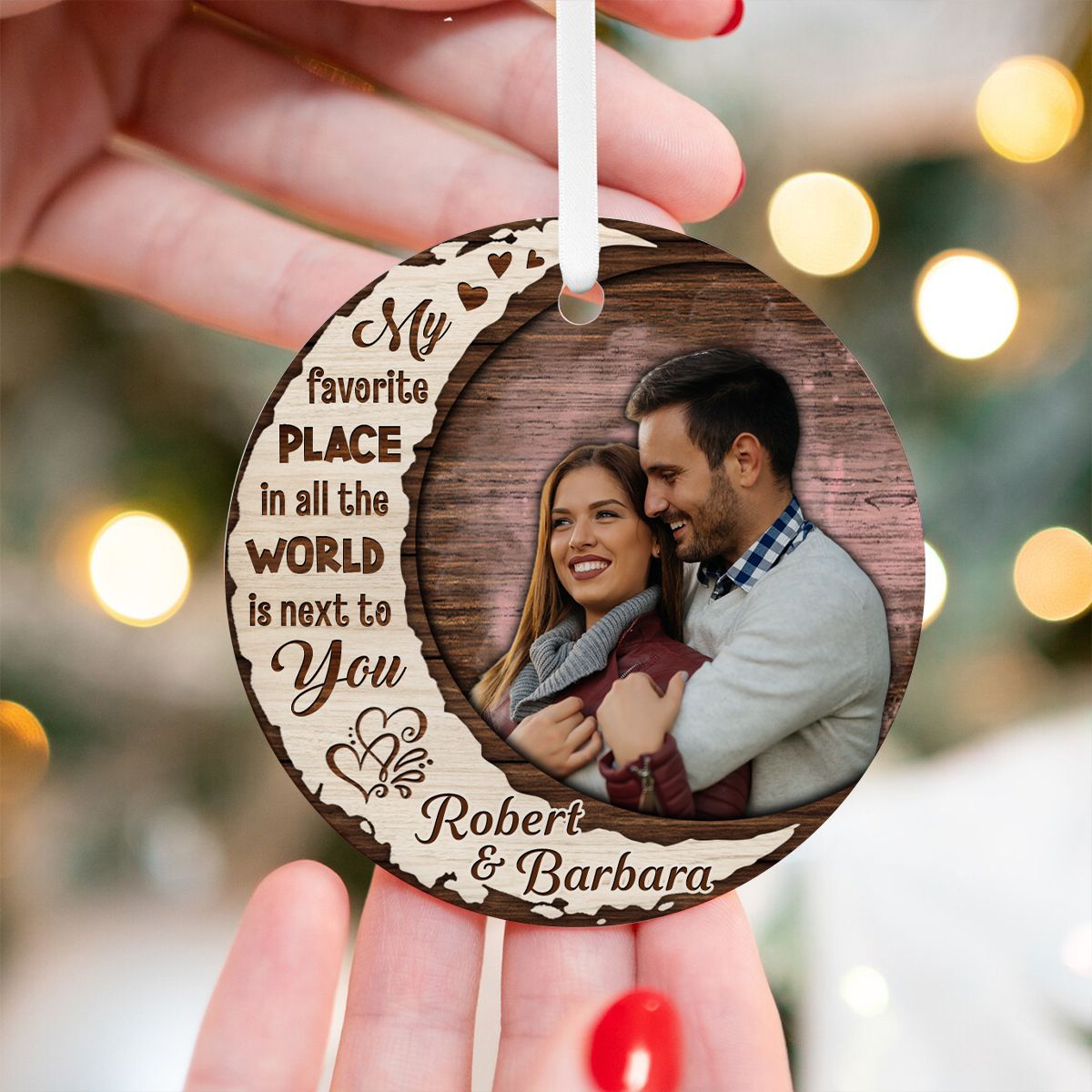 Custom Couple Photo Ornaments For Christmas Anniversary Keepsake Gift 01