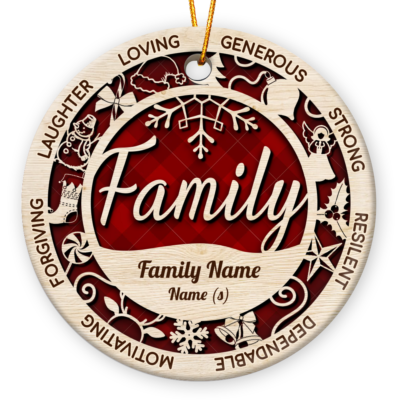 Christmas Ornaments Gift With Family Names Gift For Family Members