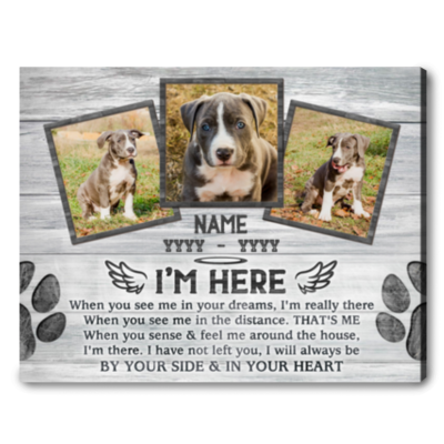 Sympathy Gift For Loss Of Dog Custom Photo Remembrance Pet Canvas Print