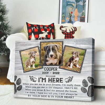 Sympathy Gift For Loss Of Dog Custom Photo Remembrance Pet Canvas Print 01