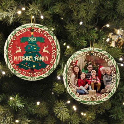 Personalized Family Reunion Photo Ornament Christmas Family Ceramic Ornament