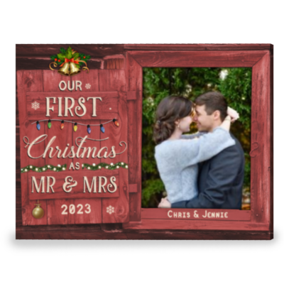 Christmas Newlywed Gift Personalized Couple Christmas Gift Canvas Print