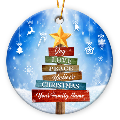 Personalized Family Name Christmas Tree Ornament