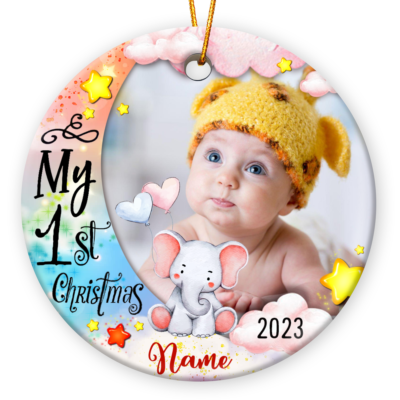 Personalized Baby's First Christmas Photo Ornament