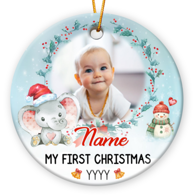 Custom Photo Baby's First Christmas Ornament Gift Ideas For New Baby