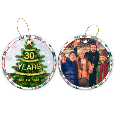 Personalized 30th Wedding Anniversary Christmas Ornament Celebrating Years Married