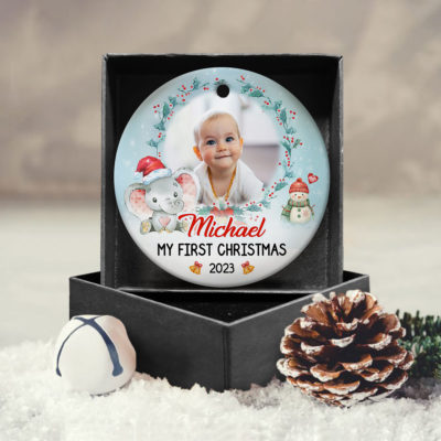 Custom Photo Baby's First Christmas Ornament Gift Ideas For New Baby 01