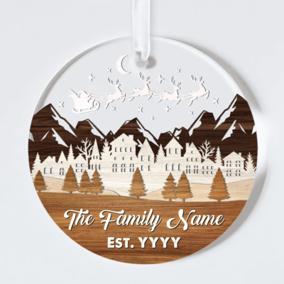 Unique Xmas Gift For Loved One Custom Family Name Christmas Ornament
